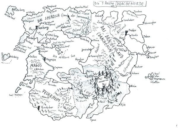 Karte von Alfred Bekker der 5 Reiche
